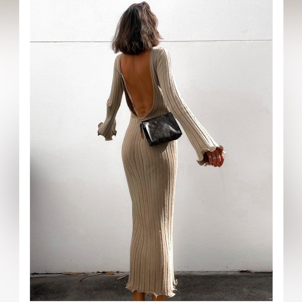 Nude sndys backless dress - light sweater material